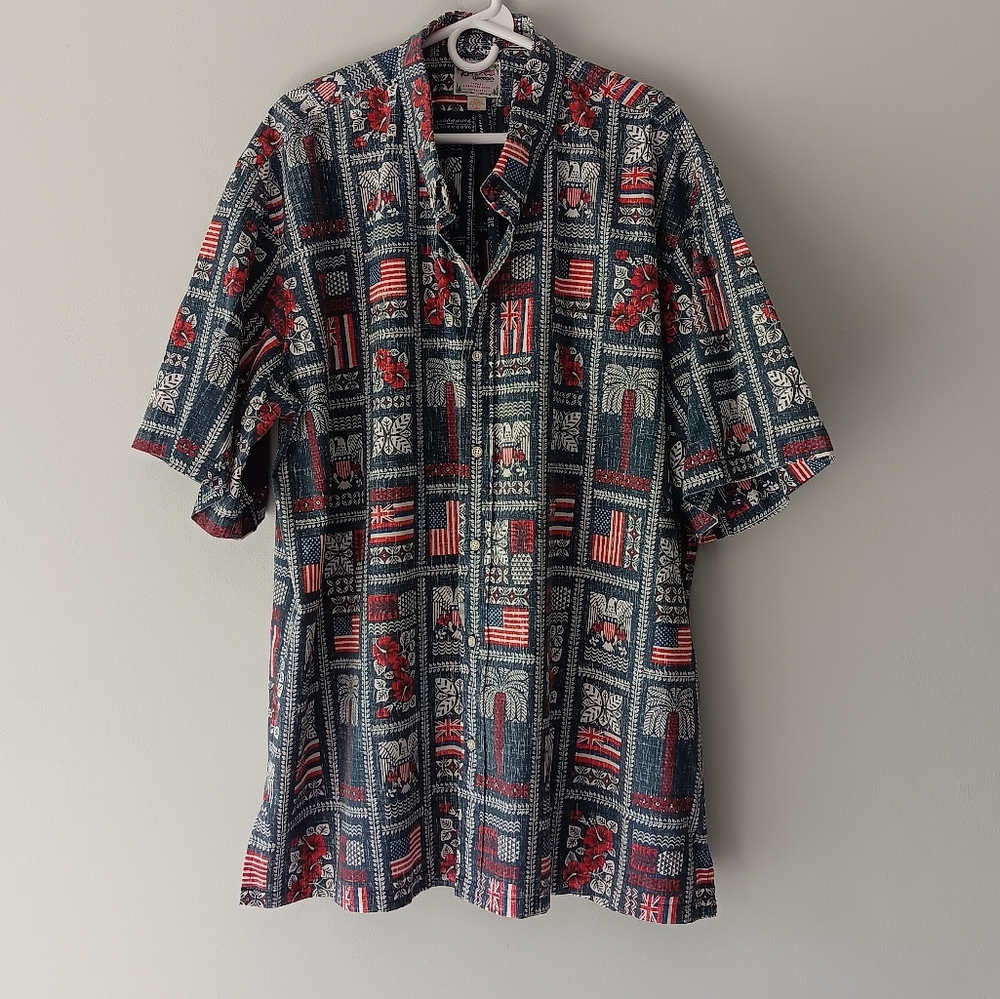 Reyn Spooner Summer Commemorative Limited Issue Shirt Flag Red White Blue 3XL - Picture 10 of 10